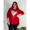 Mikina oversize teplá dlouhý rukáv dámská nadrozměr (54/56/58 ONE SIZE) ITALSKÁ MÓDA IM425058/DUR