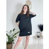 Šaty krátké oversize 3/4 dlouhý rukáv dámské  (M/L/XL ONE SIZE) ITALSKÁ MÓDA IMD25009/DUR (Velikost L/XL, Barva světle modrá)
