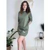 Šaty krátké oversize 3/4 dlouhý rukáv dámské  (M/L/XL ONE SIZE) ITALSKÁ MÓDA IMD25009/DUR (Velikost L/XL, Barva světle modrá)