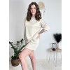 Šaty krátké oversize 3/4 dlouhý rukáv dámské  (M/L/XL ONE SIZE) ITALSKÁ MÓDA IMD25009/DUR (Velikost L/XL, Barva světle modrá)