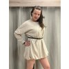 Šaty krátké mikinové dlouhý rukáv dámské oversize (M/L/XL ONE SIZE) ITALSKÁ MÓDA IMD25PEGY/DUR (Velikost M/L, Barva červená)