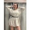 Šaty krátké mikinové dlouhý rukáv dámské oversize (M/L/XL ONE SIZE) ITALSKÁ MÓDA IMD25PEGY/DUR