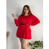 Šaty krátké mikinové dlouhý rukáv dámské oversize (M/L/XL ONE SIZE) ITALSKÁ MÓDA IMD25PEGY/DUR