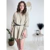 Šaty krátké mikinové dlouhý rukáv dámské oversize (M/L/XL ONE SIZE) ITALSKÁ MÓDA IMD25PEGY/DUR