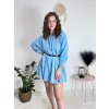 Šaty krátké mikinové dlouhý rukáv dámské oversize (M/L/XL ONE SIZE) ITALSKÁ MÓDA IMD25PEGY/DUR