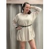 Šaty krátké mikinové dlouhý rukáv dámské oversize (M/L/XL ONE SIZE) ITALSKÁ MÓDA IMD25PEGY/DUR