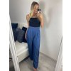Kalhoty dlouhé riflové dámské (S/M/L ONE SIZE) ITALSKÁ MÓDA IMD24021/D (Velikost M/L, Barva světle modrá)