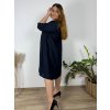 Šaty košilové 3/4 dlouhý rukáv dámské nadrozměr (52/54/56 ONE SIZE) ITALSKÁ MÓDA IM425013/DUR (Velikost 54/56, Barva zelená khaki)
