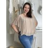Tunika halenka krátký rukáv dámská nadrozměr (52/54/56 ONE SIZE) ITALSKÁ MODA IM424128/DUR