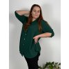Košile 3/4 dlouhý rukáv dámská nadrozměr (54/56/58 ONE SIZE) ITALSKÁ MÓDA IM425026/DUR (Velikost 56/58, Barva Černá)