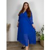 Šaty dlouhé šifonové dlouhý rukáv dámské nadrozměr (46/48/50 ONE SIZE) ITALSKÁ MÓDA IM425133/DUR