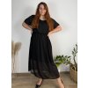 Šaty elegantní šifonové krátký rukáv dámské nadrozměr (44/46/48 ONE SIZE) ITALSKá MóDA IM425035/DUR