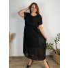 Šaty elegantní šifonové krátký rukáv dámské nadrozměr (44/46/48 ONE SIZE) ITALSKá MóDA IM425035/DUR