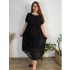 Šaty elegantní šifonové krátký rukáv dámské nadrozměr (44/46/48 ONE SIZE) ITALSKá MóDA IM425035/DUR