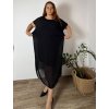 Šaty elegantní šifonové krátký rukáv dámské nadrozměr (44/46/48 ONE SIZE) ITALSKá MóDA IM425035/DUR