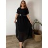 Šaty elegantní šifonové krátký rukáv dámské nadrozměr (44/46/48 ONE SIZE) ITALSKá MóDA IM425035/DUR