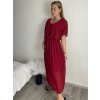Šaty elegantní šifonové krátký rukáv dámské nadrozměr (44/46/48 ONE SIZE) ITALSKá MóDA IM425035/DUR