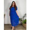 Šaty elegantní šifonové krátký rukáv dámské nadrozměr (44/46/48 ONE SIZE) ITALSKá MóDA IM425035/DUR