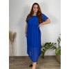 Šaty elegantní šifonové krátký rukáv dámské nadrozměr (44/46/48 ONE SIZE) ITALSKá MóDA IM425035/DUR