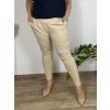 Kalhoty elegantní s páskem dámské nadrozměr (M/L/XL ONE SIZE) ITALSKÁ MÓDA IMD25011/DUR (Velikost L/XL, Barva béžová)