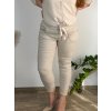 Kalhoty strečové dámské nadrozměr (46/48/50 ONE SIZE) ITALSKÁ MÓDA IM525BETTANY/DUR (Velikost 48/50, Barva béžová)