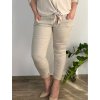 Kalhoty strečové dámské nadrozměr (46/48/50 ONE SIZE) ITALSKÁ MÓDA IM525BETTANY/DUR (Velikost 48/50, Barva béžová)