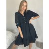 Šaty košilové oversize 3/4 rukáv dámské nadrozměr (XL/2XL ONE SIZE) ITALSKÁ MÓDA IM423DENY/DUR (Velikost XL/2XL, Barva bílá)