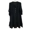 Šaty košilové oversize 3/4 rukáv dámské nadrozměr (XL/2XL ONE SIZE) ITALSKÁ MÓDA IM423DENY/DUR (Velikost XL/2XL, Barva bílá)