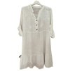 Šaty košilové oversize 3/4 rukáv dámské nadrozměr (XL/2XL ONE SIZE) ITALSKÁ MÓDA IM423DENY/DUR (Velikost XL/2XL, Barva bílá)