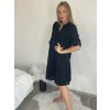 Šaty košilové oversize 3/4 rukáv dámské nadrozměr (XL/2XL ONE SIZE) ITALSKÁ MÓDA IM423DENY/DUR (Velikost XL/2XL, Barva bílá)