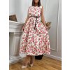 Šaty letní květinové s páskem bez rukávu dámské nadrozměr (S/M/L ONE SIZE) ITALSKÁ MÓDA IMWGB25225/DUR