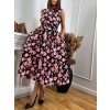 Šaty letní květinové s páskem bez rukávu dámské nadrozměr (S/M/L ONE SIZE) ITALSKÁ MÓDA IMWGB25225/DUR