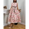 Šaty letní květinové s páskem bez rukávu dámské nadrozměr (S/M/L ONE SIZE) ITALSKÁ MÓDA IMWGB25225/DUR