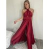 Šaty dlouhé variabilní vázání společenské saténové dámské (S/M/L ONE SIZE) ITALSKÁ MÓDA IMPLP2437080095/DUR (Velikost S/M/L, Barva Černá)