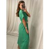 Šaty letní dlouhé košilové s páskem krátký rukáv dámské (S/M ONE SIZE) ITALSKÁ MÓDA IMWB222483/DUR (Velikost S/M/L, Barva Černá)