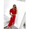 Šaty letní dlouhé košilové s páskem krátký rukáv dámské (S/M ONE SIZE) ITALSKÁ MÓDA IMWB222483/DUR (Velikost S/M/L, Barva Černá)