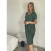 Šaty oversize letní krátký rukáv dámské nadrozměr MANUELA (44/46/48 ONE SIZE) ITALSKÁ MÓDA IM425064/DU (Velikost 44/46/48, Barva zelená khaki)