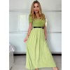 Šaty dlouhé letní žebrované krátký rukáv dámské Maria-M (XS/S/M/L ONE SIZE) ITALSKÁ MÓDA IMSM25128/DUR (Velikost S/M/L, Barva růžová starorůžová)