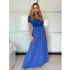 Šaty dlouhé letní žebrované krátký rukáv dámské Maria-M (XS/S/M/L ONE SIZE) ITALSKÁ MÓDA IMSM25128/DUR (Velikost S/M/L, Barva růžová starorůžová)