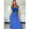 Šaty dlouhé letní žebrované krátký rukáv dámské Maria-M (XS/S/M/L ONE SIZE) ITALSKÁ MÓDA IMSM25128/DUR (Velikost S/M/L, Barva růžová starorůžová)