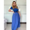 Šaty dlouhé letní žebrované krátký rukáv dámské Maria-M (XS/S/M/L ONE SIZE) ITALSKÁ MÓDA IMSM25128/DUR (Velikost S/M/L, Barva růžová starorůžová)