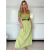 Šaty dlouhé letní žebrované krátký rukáv dámské Maria-M (XS/S/M/L ONE SIZE) ITALSKÁ MÓDA IMSM25128/DUR (Velikost S/M/L, Barva růžová starorůžová)