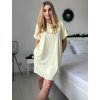 Šaty krátké oversize letní krátký rukáv dámské YOU (38/40/42/44 ONE SIZE) ITALSKÁ MÓDA IMD25021/DUR (Velikost 38/40/42, Barva béžová)