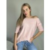 Svetr slabý krátký rukáv dámský (S/M/L ONE SIZE) ITALSKÁ MÓDA IMSM25103/DU (Velikost S/M/L, Barva růžová světlá)
