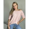 Svetr slabý krátký rukáv dámský (S/M/L ONE SIZE) ITALSKÁ MÓDA IMSM25103/DU (Velikost S/M/L, Barva růžová světlá)