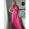 Šaty dlouhé letní krátký rukáv dámské (S/M/L ONE SIZE) ITALSKÁ MÓDA IM425MARIA-M/DU
