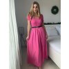 Šaty dlouhé letní krátký rukáv dámské (S/M/L ONE SIZE) ITALSKÁ MÓDA IM425MARIA-M/DU