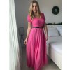 Šaty dlouhé letní krátký rukáv dámské (S/M/L ONE SIZE) ITALSKÁ MÓDA IM425MARIA-M/DU