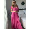 Šaty dlouhé letní krátký rukáv dámské (S/M/L ONE SIZE) ITALSKÁ MÓDA IM425MARIA-M/DU