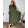 Šaty s přívěskem  dlouhé krátký rukáv dámské nadrozměr (54/56/58 ONE SIZE) ITALSKá MóDA IM424277/DR